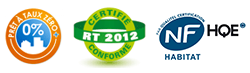 Labels du programme Le Soléa : PTZ, RT2012 et NF Habitat HQE